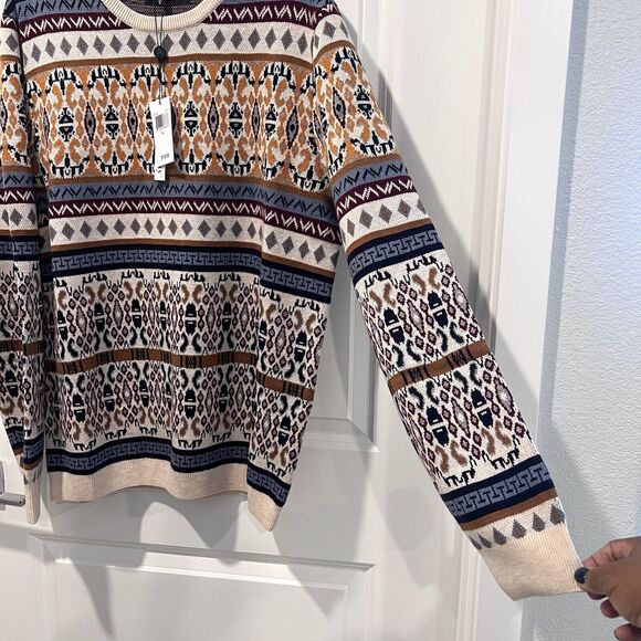 Paisley & Gray Men’s Jahn Beige Wool-Blend Crewneck Slim-Fit Sweater Size Large - Picture 8 of 12